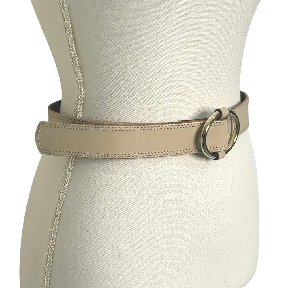 LOFT Adjustable women's belt size XS/S beige silver
